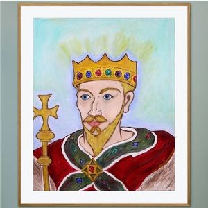 Lion-heart Good King William Book Illustration Art Print Oil Painting Medieval